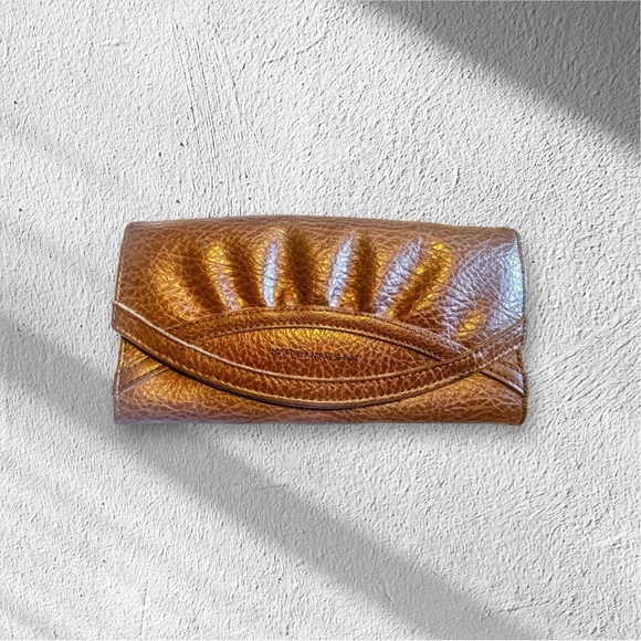 Matt & Nat Handbags - Matt & Nat Brown Pleated Vegan Leather Wallet